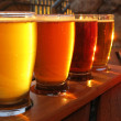Colorful beer flight